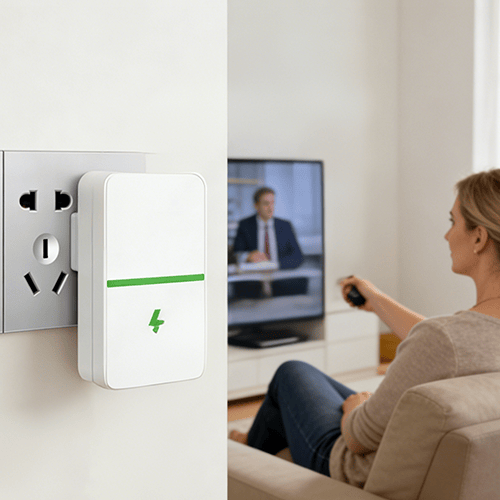 StopWatt installed near a TV in a home setting